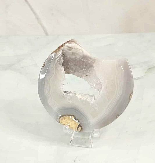 Agate Druzy Crescent Moon