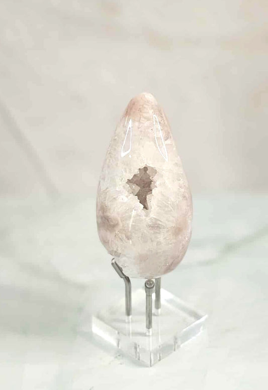 Pink Druzy Agate Egg