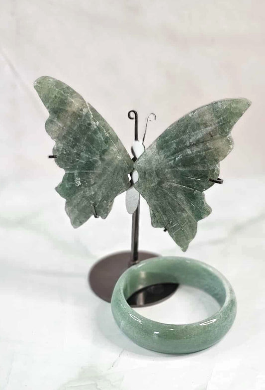 Green Aventurine Butterfly + Bangle Set