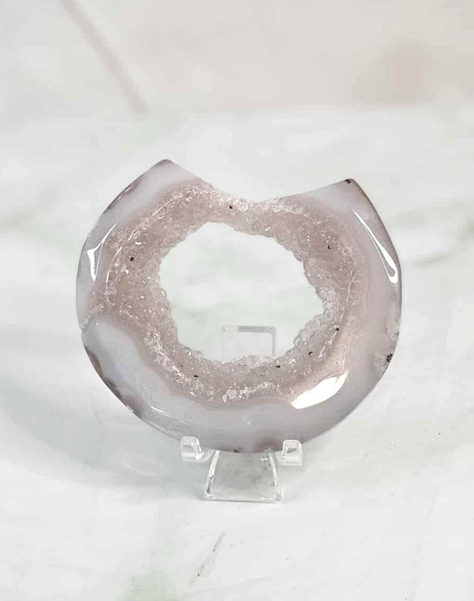 Agate Druzy Crescent Moon