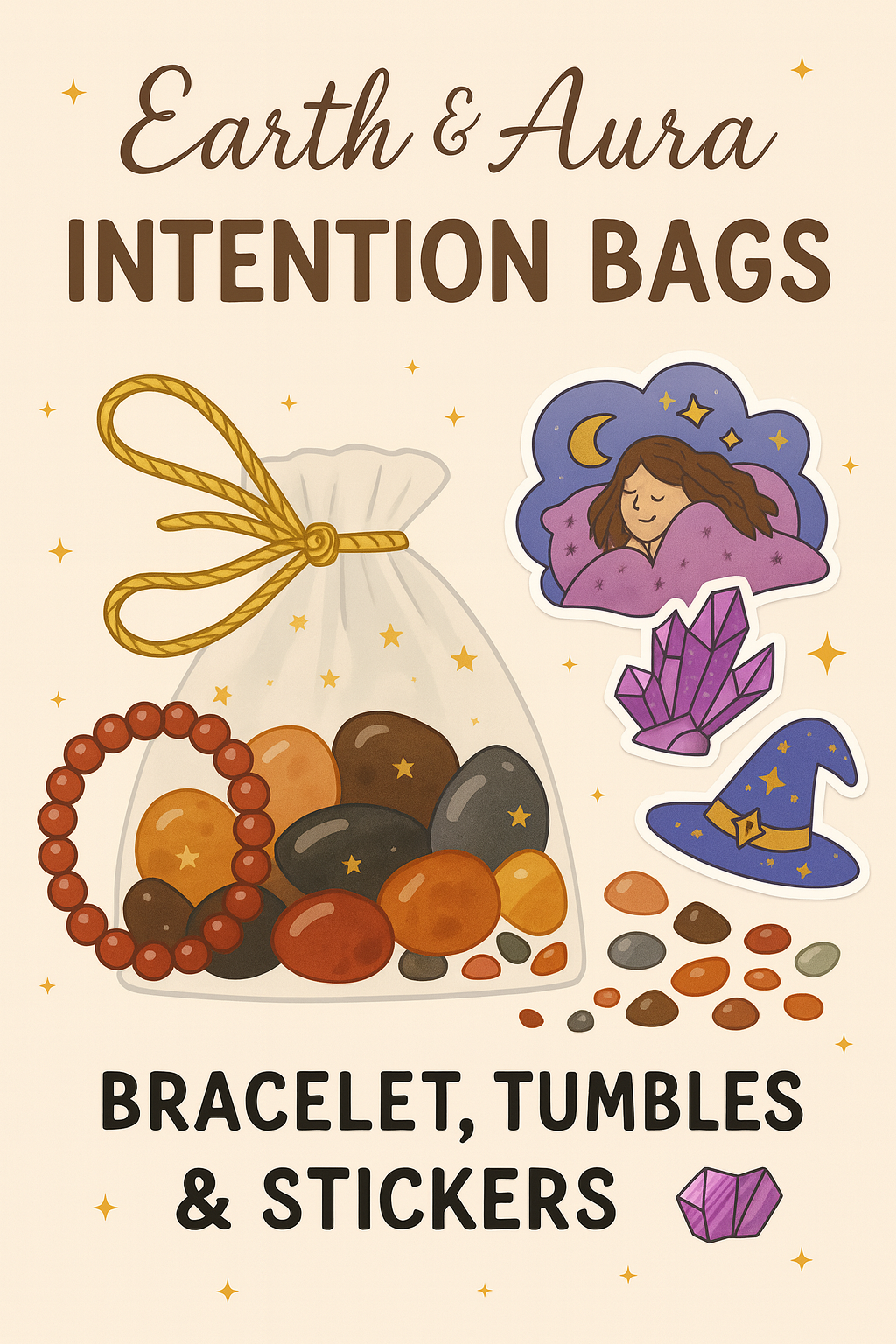 🌙✨ Intention Crystal Gift Bag – Choose Your Vibe!✨🌙