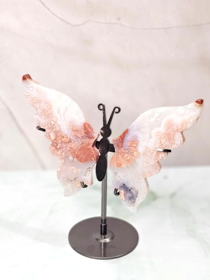 Crystal Butterfly on Metal Stand